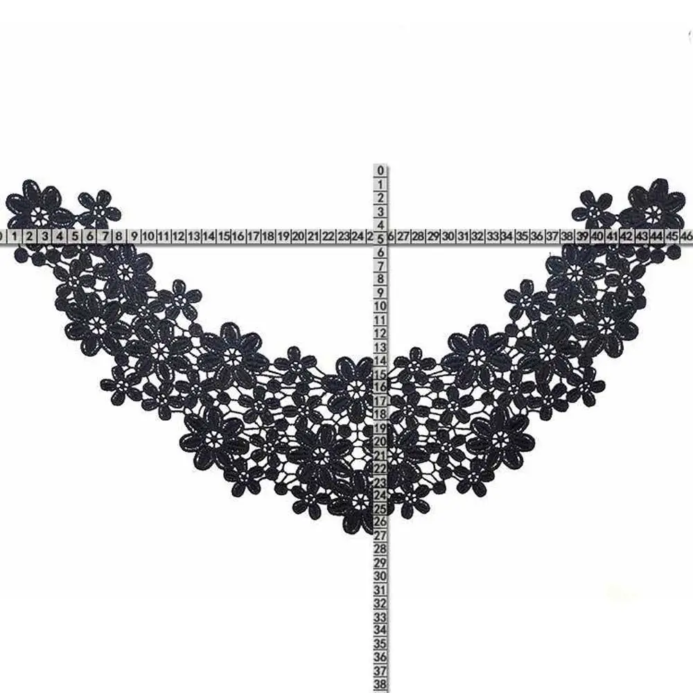 Perlengkapan Jahit Kerajinan Multiwarna Garmen Kerah Renda Applique Garis Leher Kain Renda Pernikahan Bunga