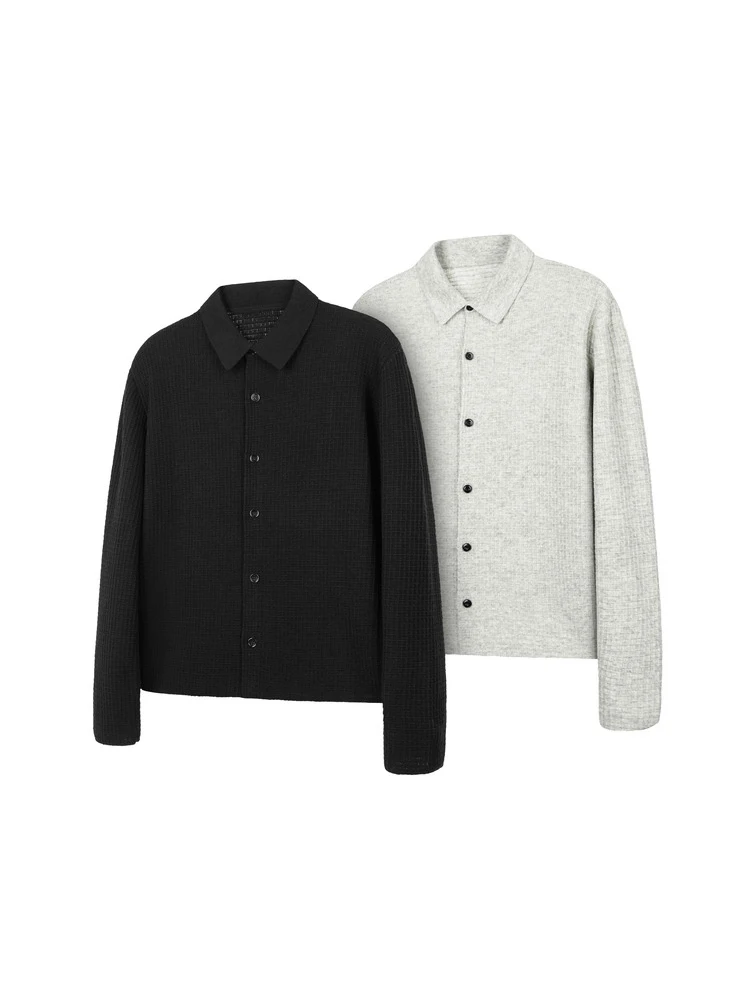 

Warm Knitted Cardigan with Button Collar Loose Fit Men's Sweater Autumn Winter Outerwear Comfortable Breathable M Model