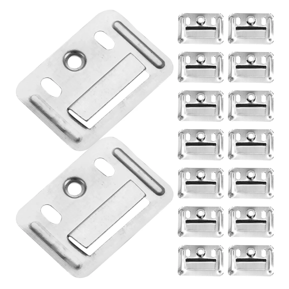 

200 Pcs Bamboo Fiber Board Stainless Steel Wall Panel Clamp Tape Furniture Hardware Hinges Buckle for Fixture