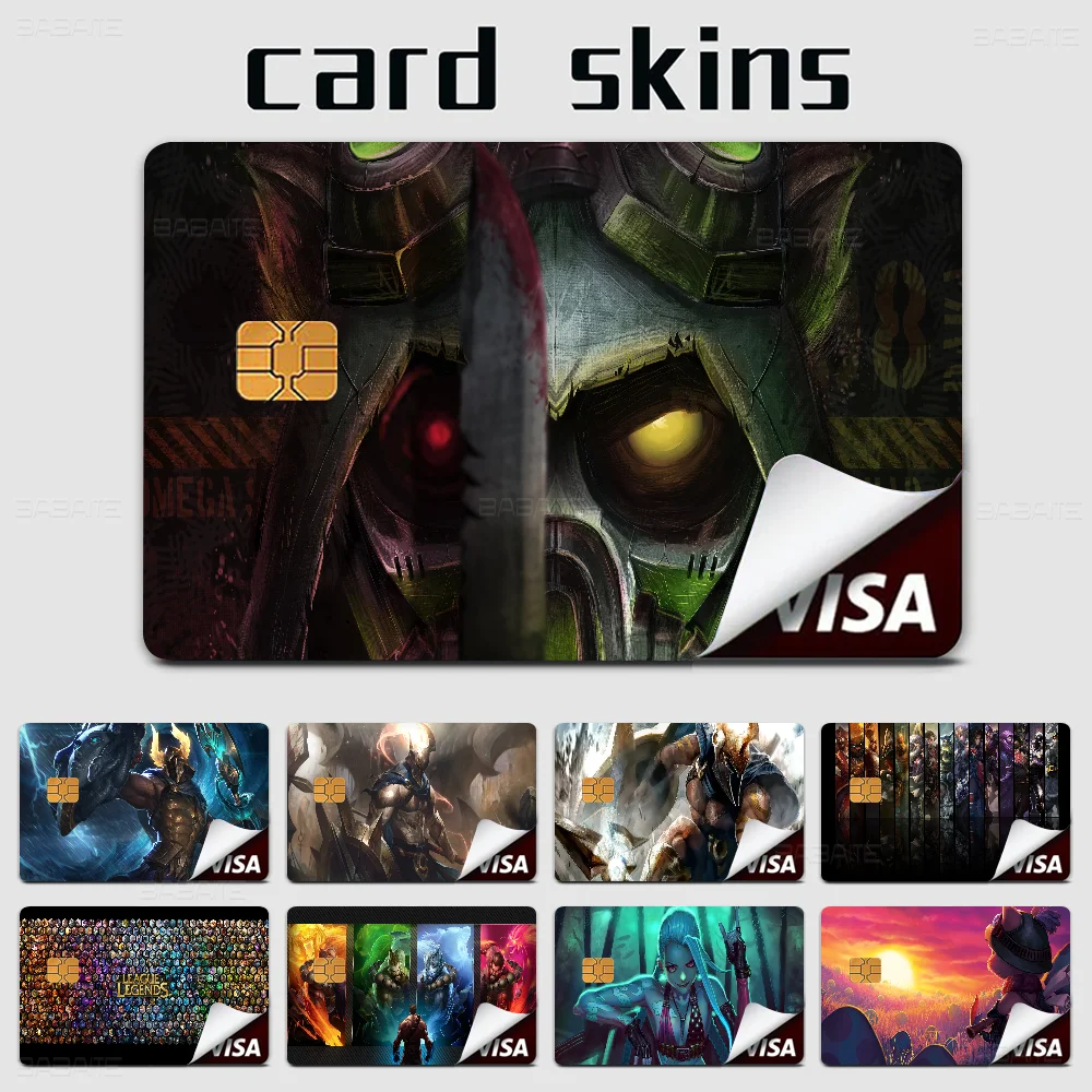 P-Pantheon L-League Of L-Legends Credit Card Skin Stickers No Adhesive Residue Water Proof For VISA Credit Card Access Card