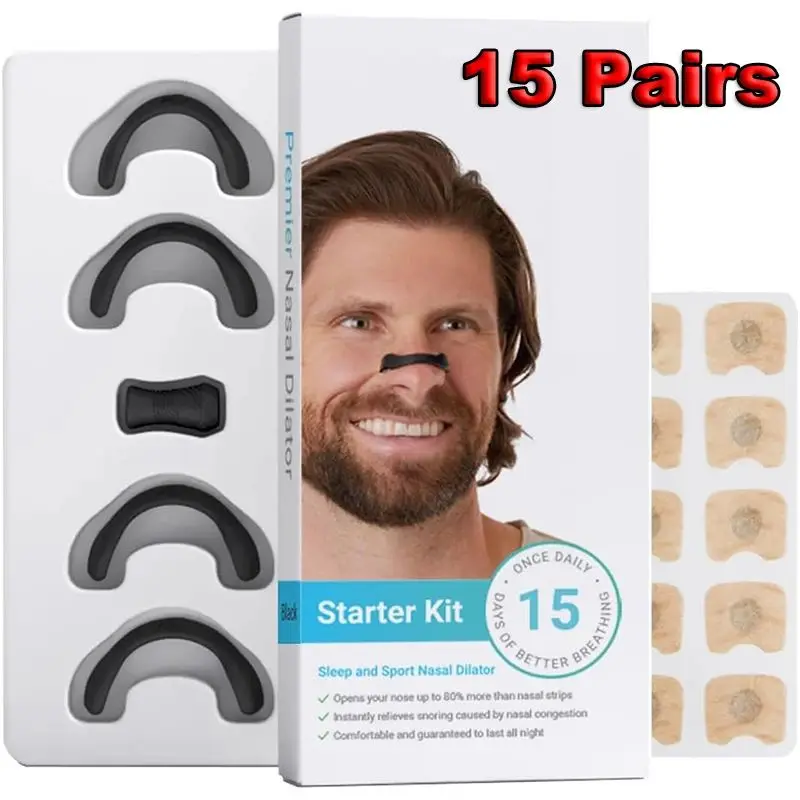

Magnetic Nasal Breathing Dilators Set 15 Pairs Sport Nasal Strips Boost Oxygen Intake Improve Sleeping Nose Patches Kits