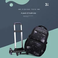 School Bag Kids Rolling Backpack for Boy Wheeled Backpack School Bag With Wheels Trolley Bookbag Carry on Luggage with Lunch Bag 3