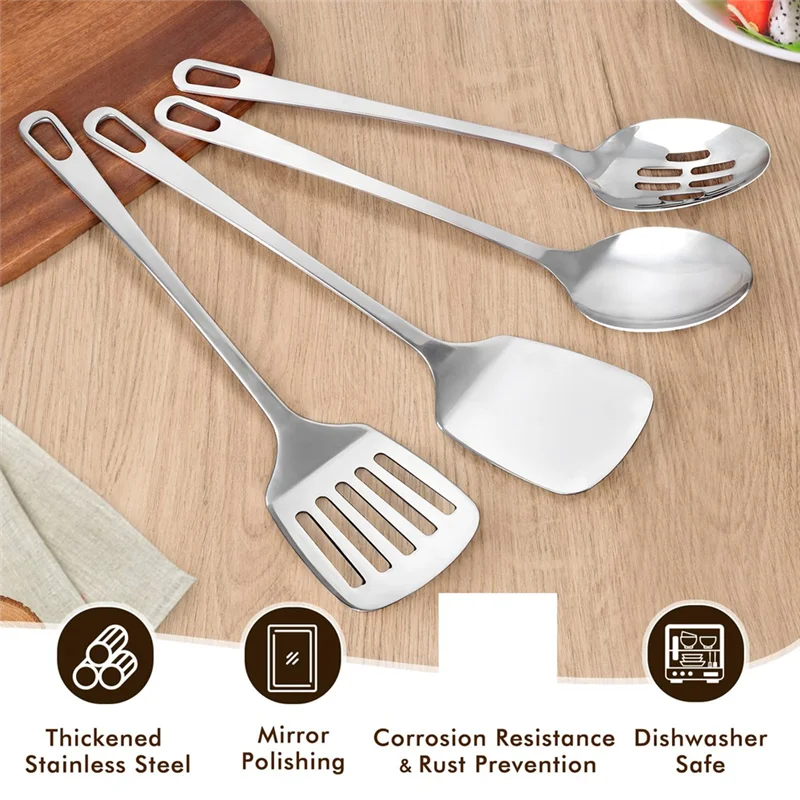 -A95Z Utensílios de cozinha de aço inoxidável Conjunto de utensílios de cozinha de metal