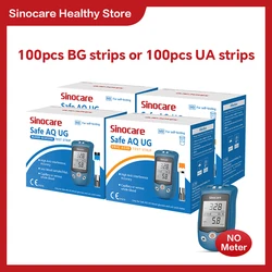 Sinocare 2in1 Safe AQ UG Blood Glucose Uric Acid Meter Test Strips for Diabetes Gout Pregnant Parents Glucometer(only strips)