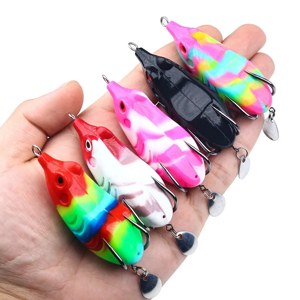 1 Stück/5 Stück/ Weicher Frosch-Angelköder, Spinner-Köder mit Metall-Pailletten, bionischer Kaninchen-Frosch-Köder, 6,5 cm – 11,8 g