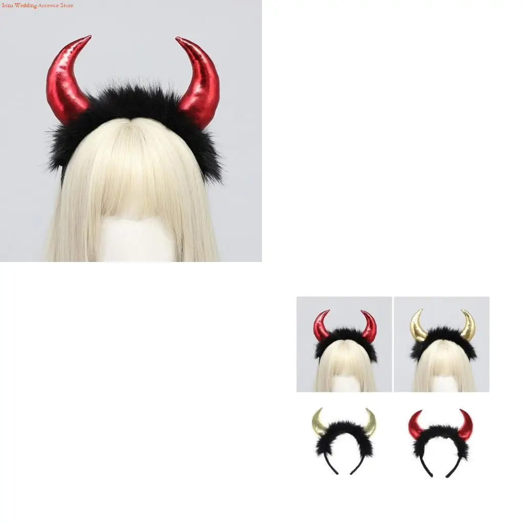 G92D Eye Catching Golden Devil Horns Headpiece for Halloween Cosplay Headwear
