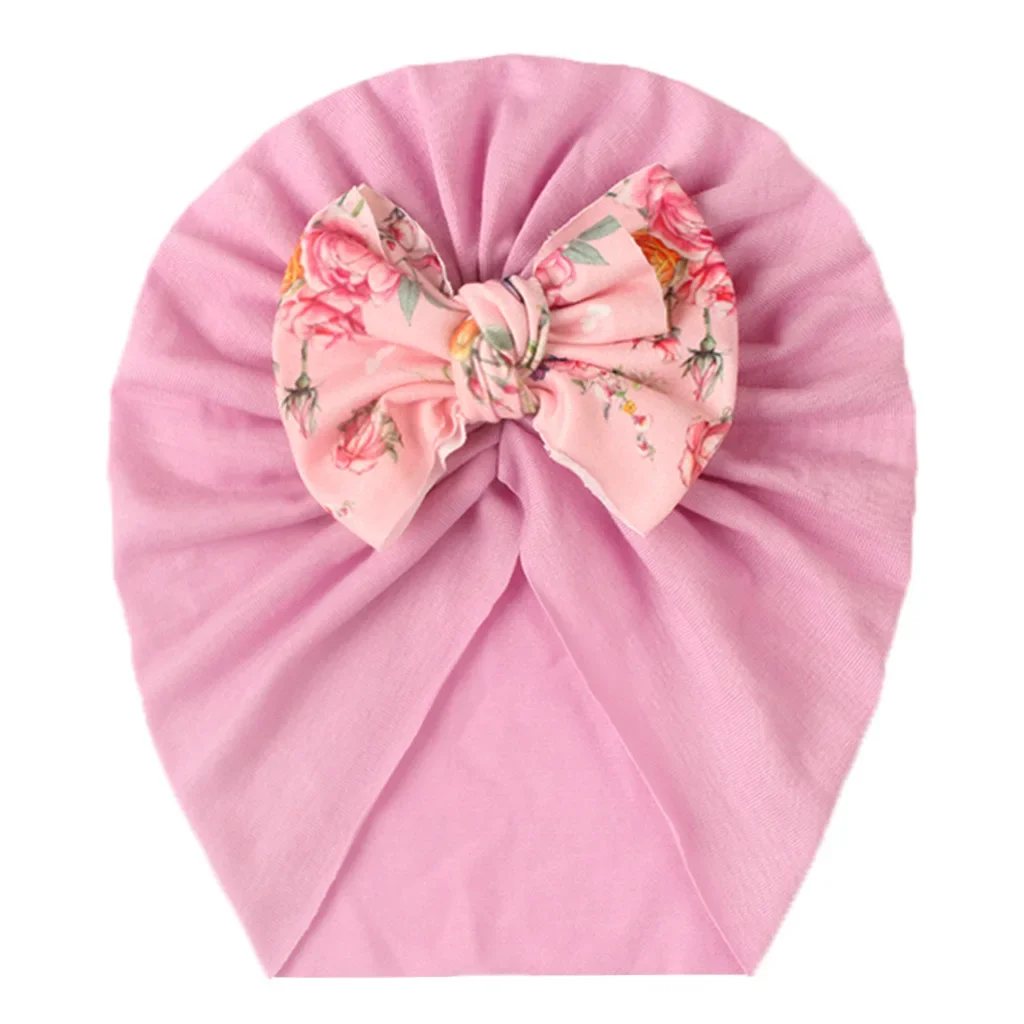 18 Colors Lovely Bow knot Baby Hat Cute Solid Color Baby Girls Boys Hat Turban Soft Newborn Infant Cap Beanies Head Wraps