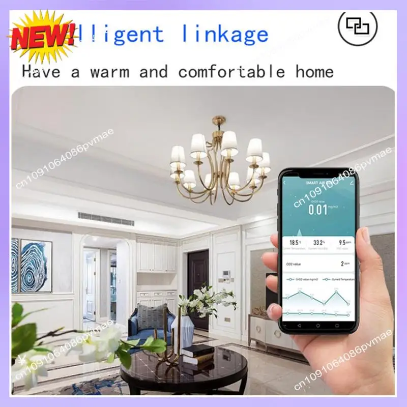 T24C Tuya Wifi Air Quality Monitor Smart Home CO2 Detector Formaldehyde VOC CO2 CH2O Temperature Humidity Detector