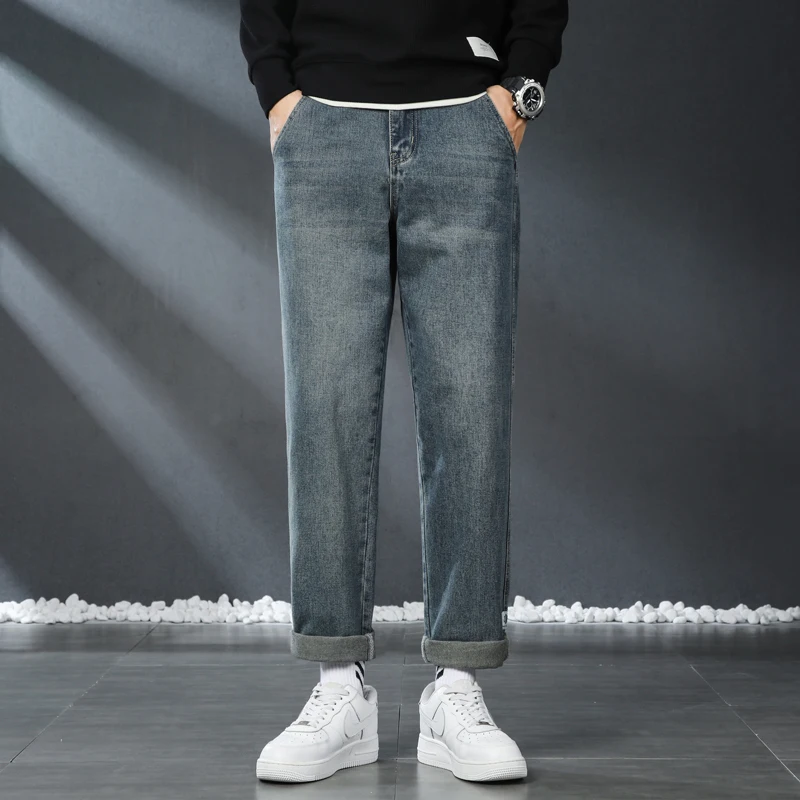 

Harem Pants Men Jeans Loose Fit Baggy Pants Streetwear Retro Blue Streetwear Vintage Men's Clothing Trousers 2025 New Kpop
