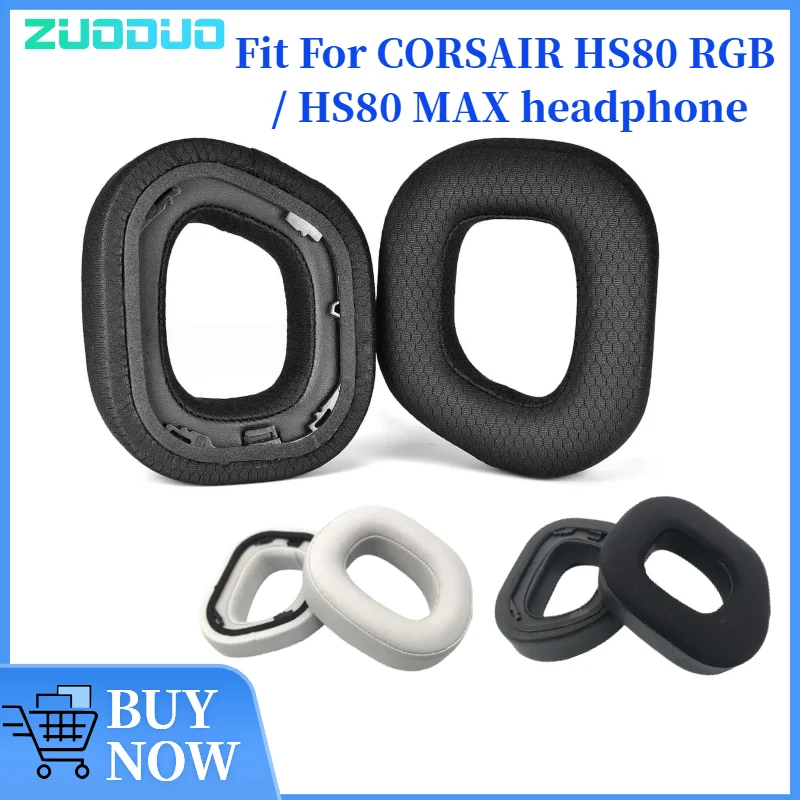 

ZUODUO Replacement foam Ear Pads pillow Cushion Cover for CORSAIR HS80 RGB / HS80 MAX Gaming Headphone Headset EarPads