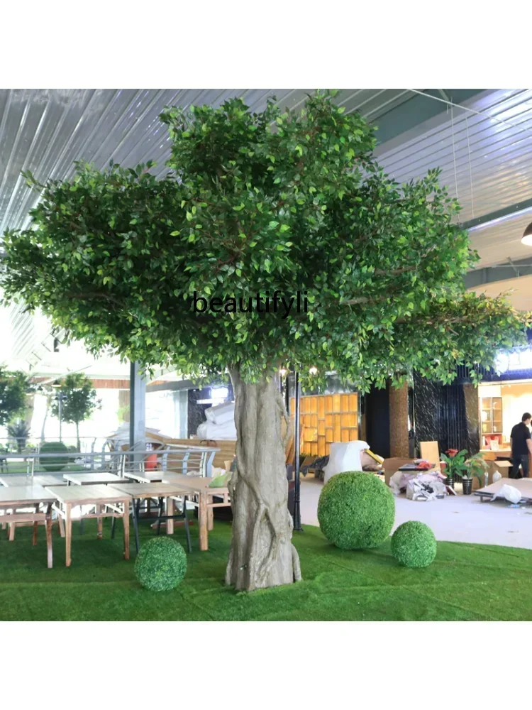 Modern Imitative Tree Frp Fake Trees Large Banyan Indoor Wrapped Pillars Banyan Large Hall Wedding Tree