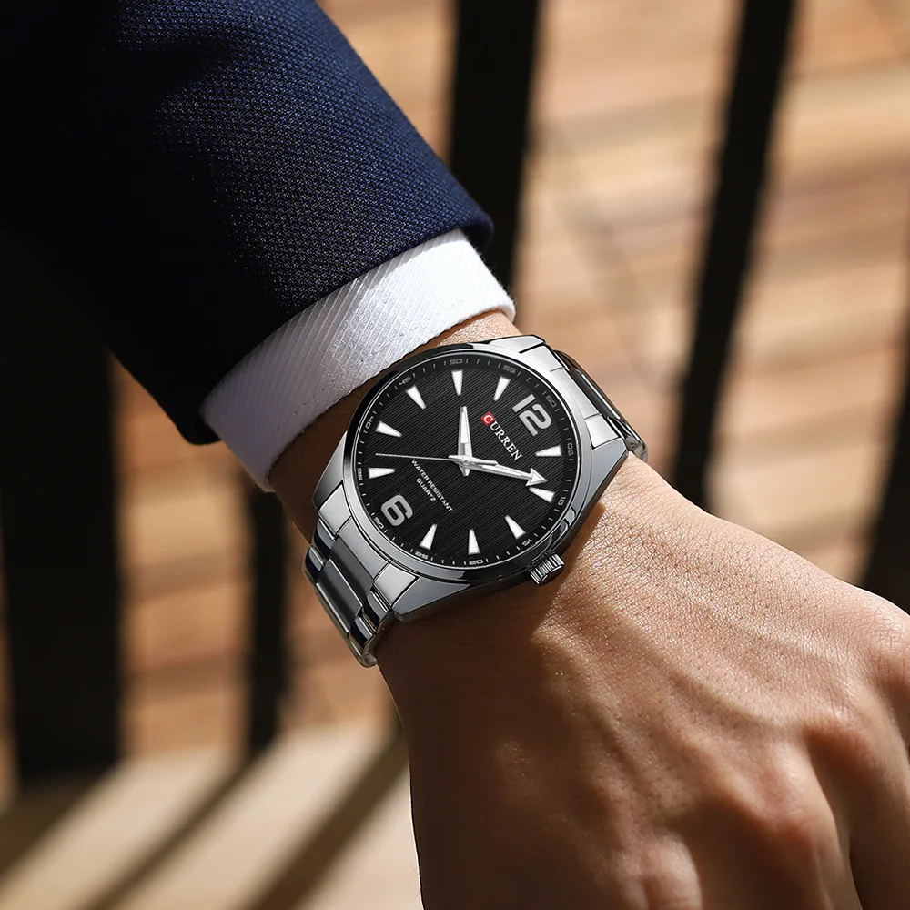 CURREN 8434 Modemarke Herrenuhr Wasserdicht Nachtlicht Elegante Business-Uhr mit Edelstahlarmband Geschenk für Männer Reloj Hombre – Detail 16