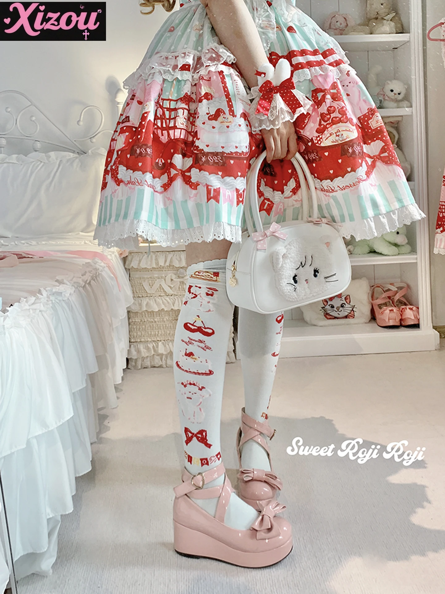 Japanese Cute Sweet Cartoon Dog Print Lolita Socks Women's Autumn Warm Thick Jk Uniform Tube Socks Skinny Leg Socks Soft Girl