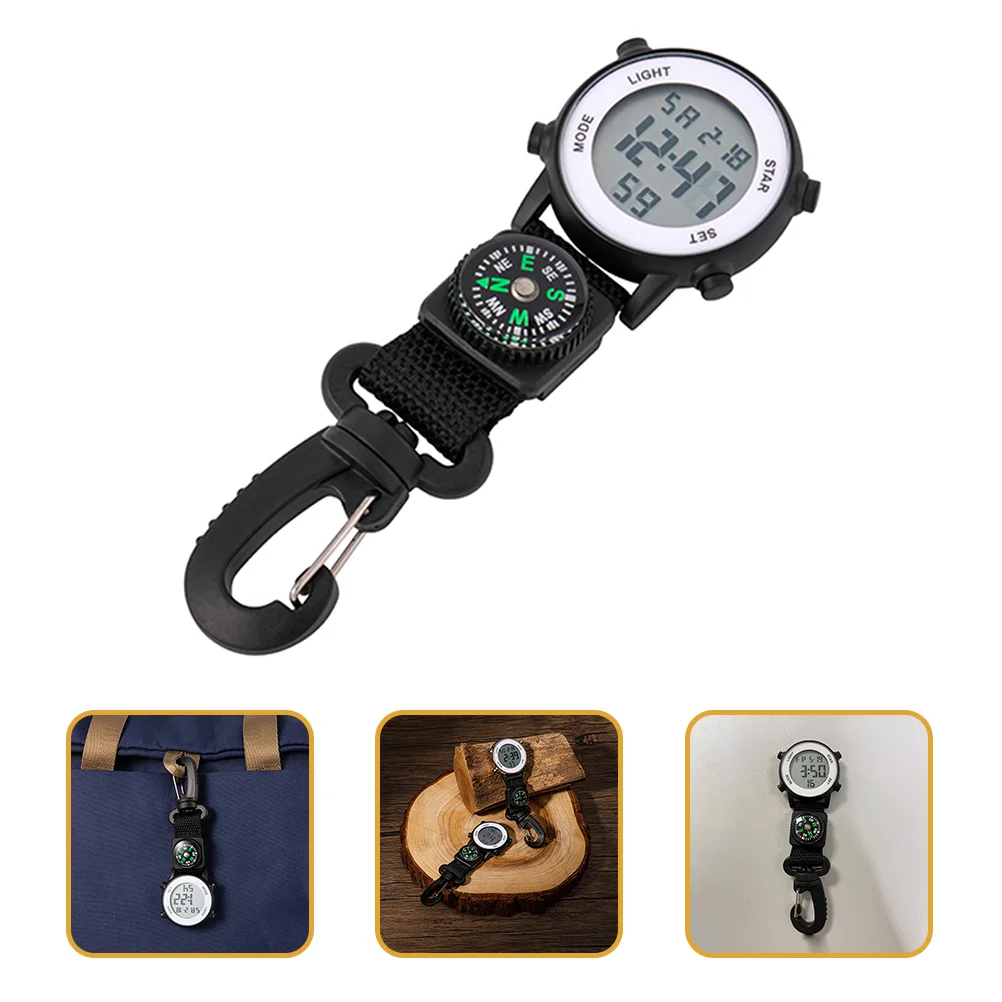 Multi-function Wall Watch Outdoor Carabiner Pocket for Men Number Professional Zinc Alloy Men's Watches Travel Safe to Use