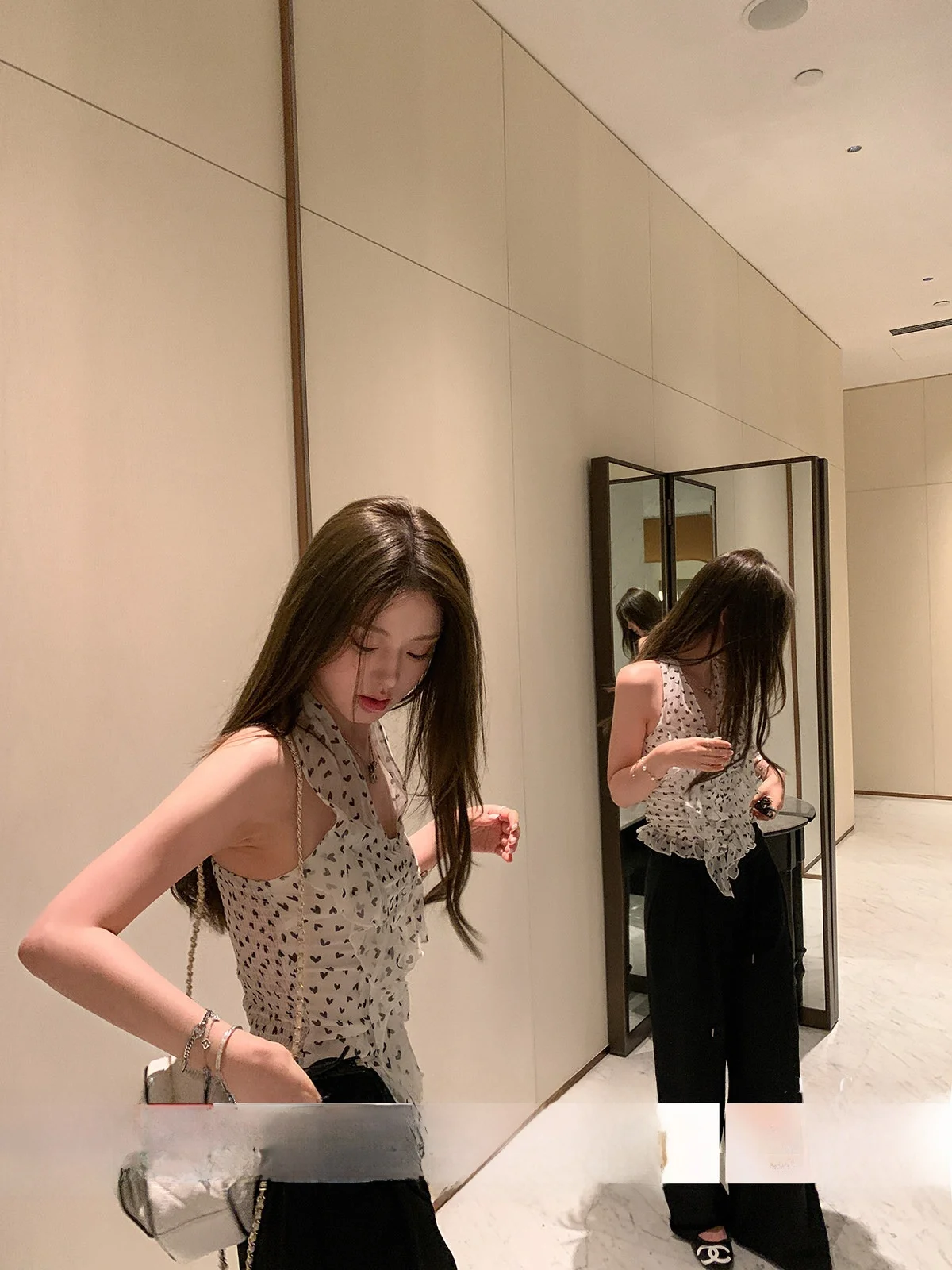 

YOLI Sweet And Spicy Strap Vest Women's Design Short Slim Fit Sleeveless Hanging Neck Top Polyester Fiber Commute Style