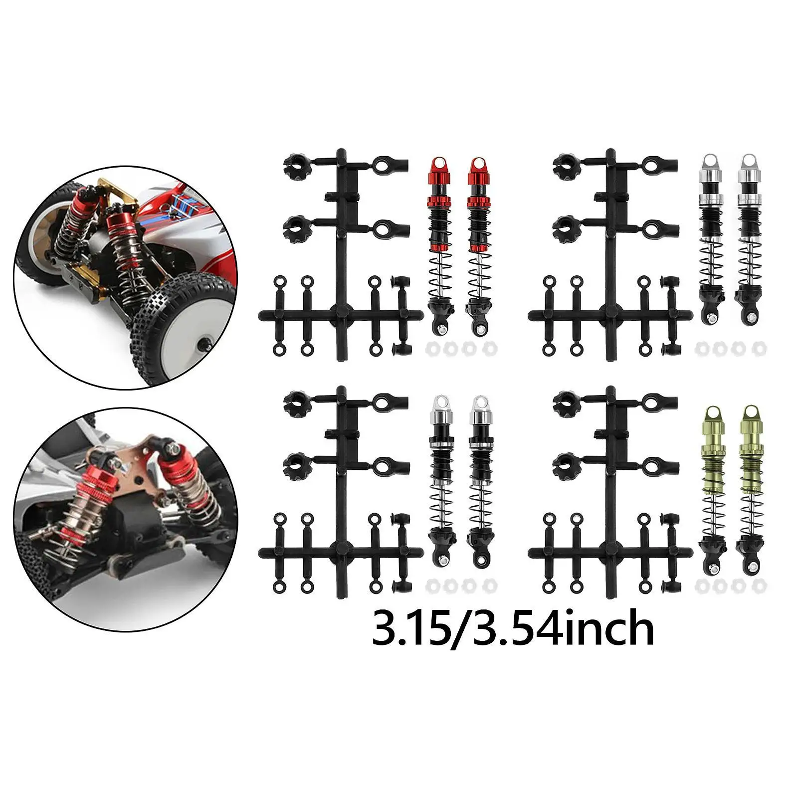 1:10 Scale RC Car Shock Front Rear Shock Absorber Set, Shock Absorber Kits RC Hobby Model Accessories Upgrade Car ,