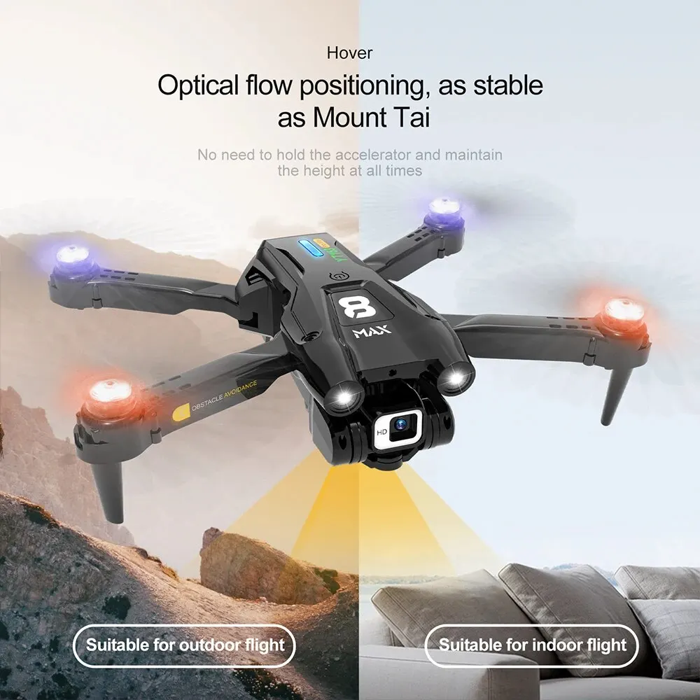 YT163 Drone HD Dual Camera 360°Obstacle Avoidance Light Flow Hover Electric Adjustable Colorful Breathing Lamp RC Quadcopter