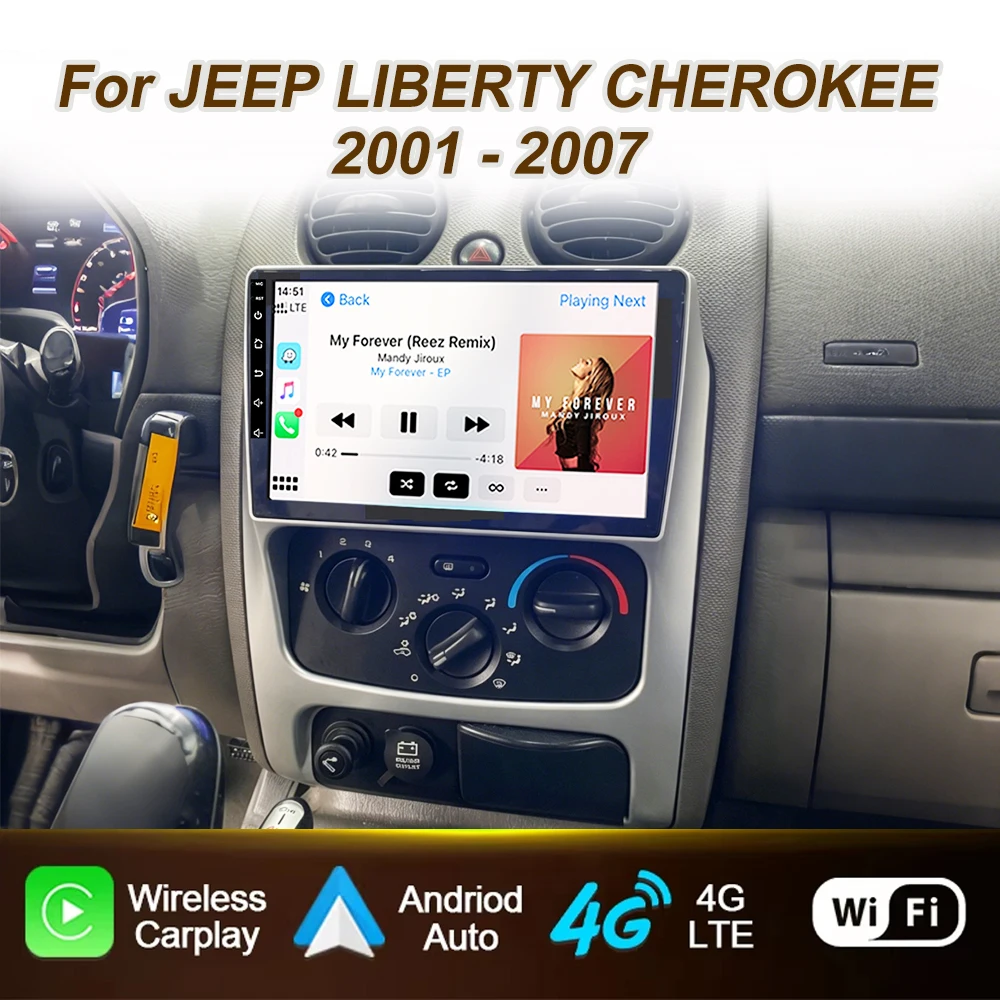 Car Radio For JEEP LIBERTY CHEROKEE 2001 2002 2003 2004 2005 2006 2007 Android Multimedia Player Carplay Auto Stereo Screen GPS