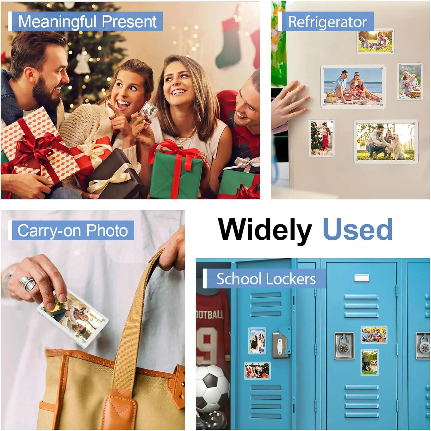 5 Pack Acrylic Fridge Magnetic Frame Double Sided Photo Refrigerator Magnet Picture Frame, Clear Picture Display Frame 6×9cm