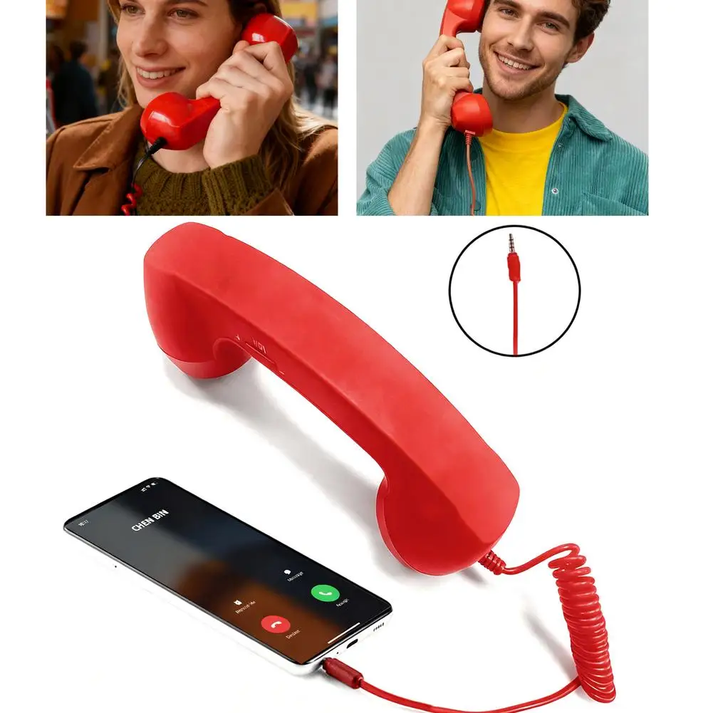 2026 new Retro Telephone Receiver Type-C/3.5mm Microphone Handset Directly Plug Into Mobile Phone Handset For Mobile Phones