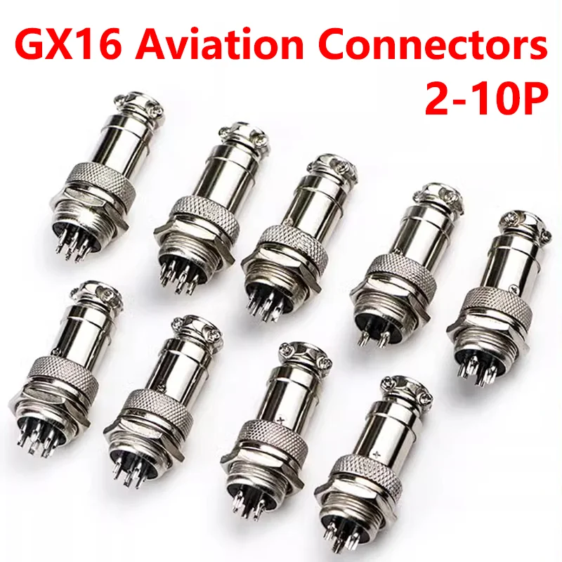 

5/20/100PCS GX16 Female and Male Cable Aviation Connector diameter 16mm 2/3/4/5/6/7/8/9/10 Pins Aviation Plug Socket Rear Nut