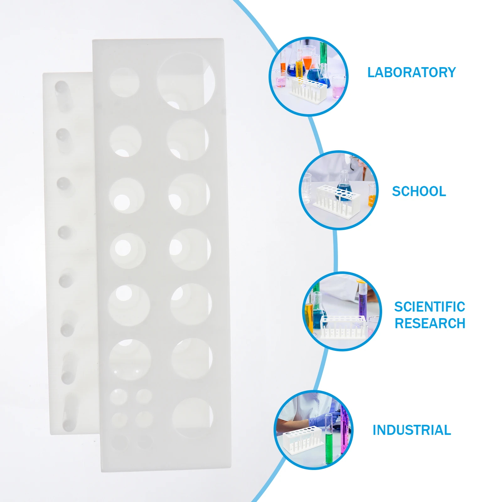 

Chemical Test Tube Stand Rack Tubes Laboratory Holder Storage Plastic Detachable