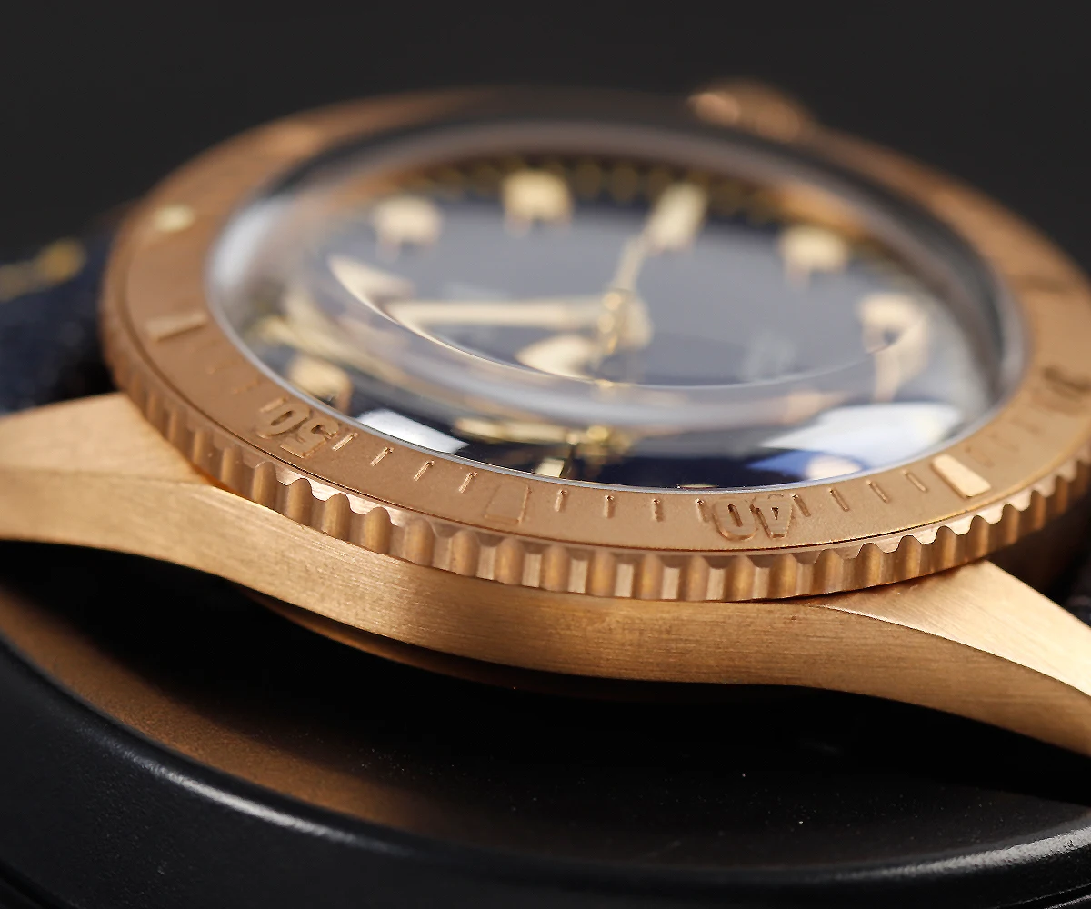 SEA HORIZON SH01 SH02 Herren Bronze Automatik-Taucheruhr CuSn6 42mm PT5000 SW200 Doppelt gewölbtes Saphirglas 100M – Detail 15