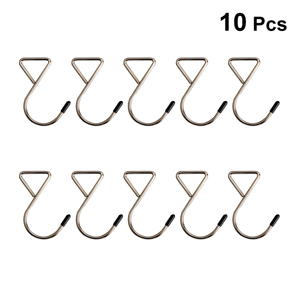 

10pcs Triangle Bags Suitcases Hanging Hooks Metal Multifunctional Silver Reusable Portable Hanging S Hook Door Window Display