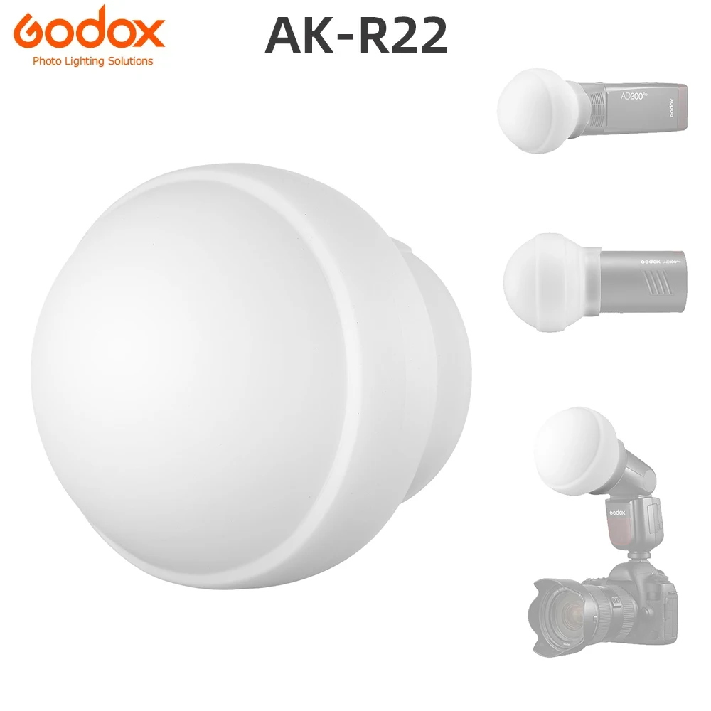 

Godox AK-R22 Collapsible Silicone Photography Diffuser Dome for V1 Series Flashes AD100PRO AD200PRO (with H200R) Photography