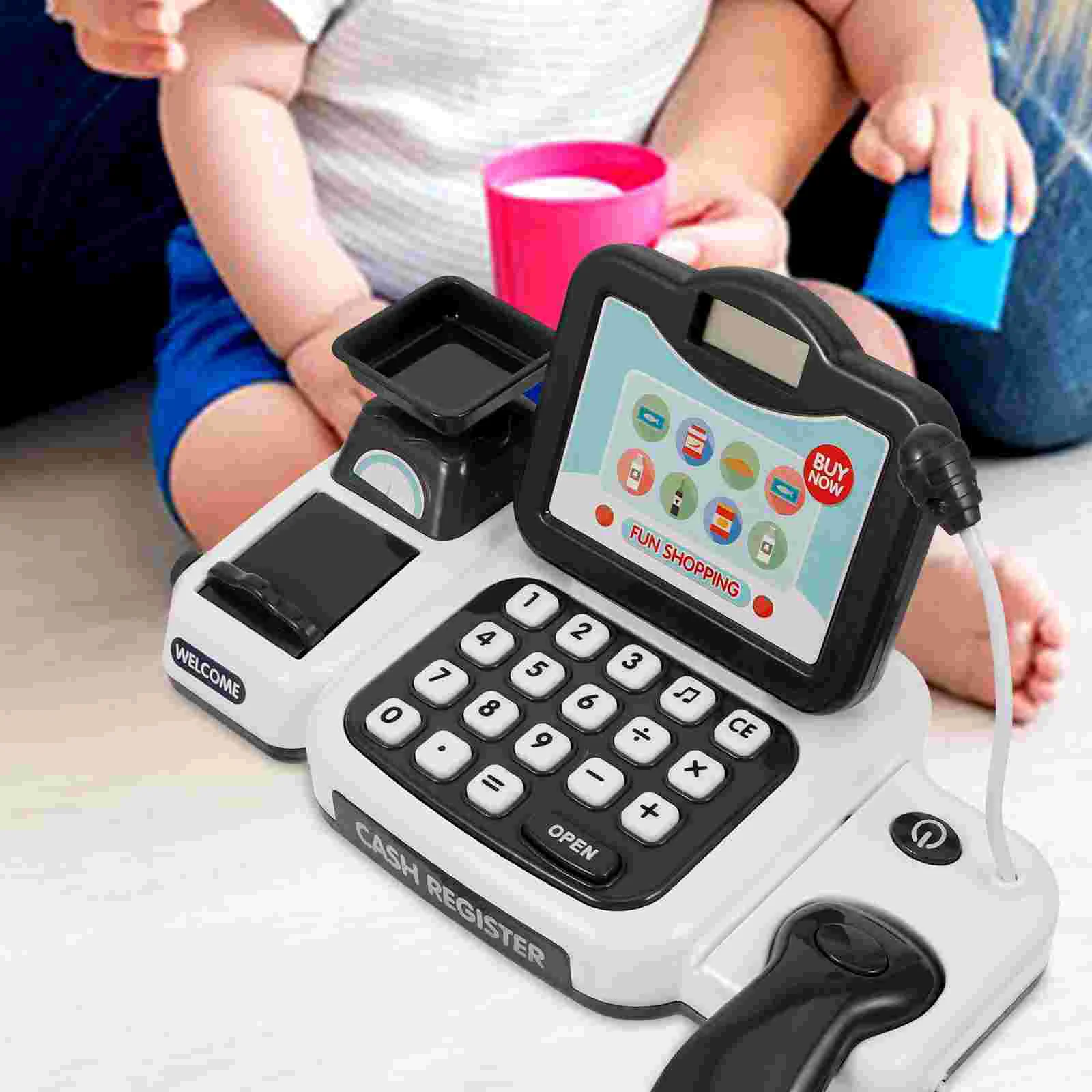 Caisse enregistreuse jouet calculatrice enfants jouets dessin animé enfants cadeau d'anniversaire en plastique Shopping