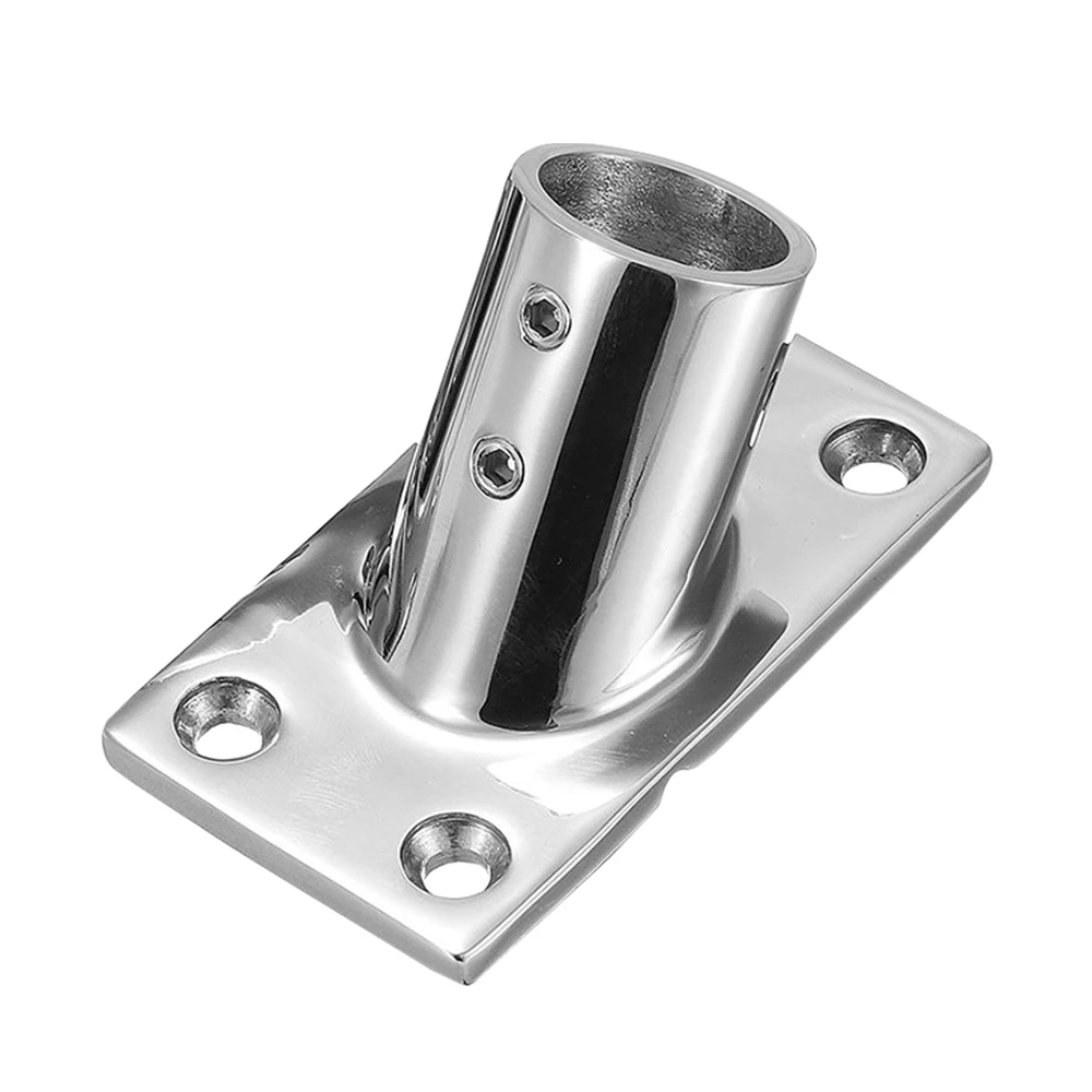 316 Stainless Steel 60° Handrail Fittings Tube Pipe Base Boat Rectangular Base Marine Fitting Boat Hardware 22mm 25mm 30mm 32mm