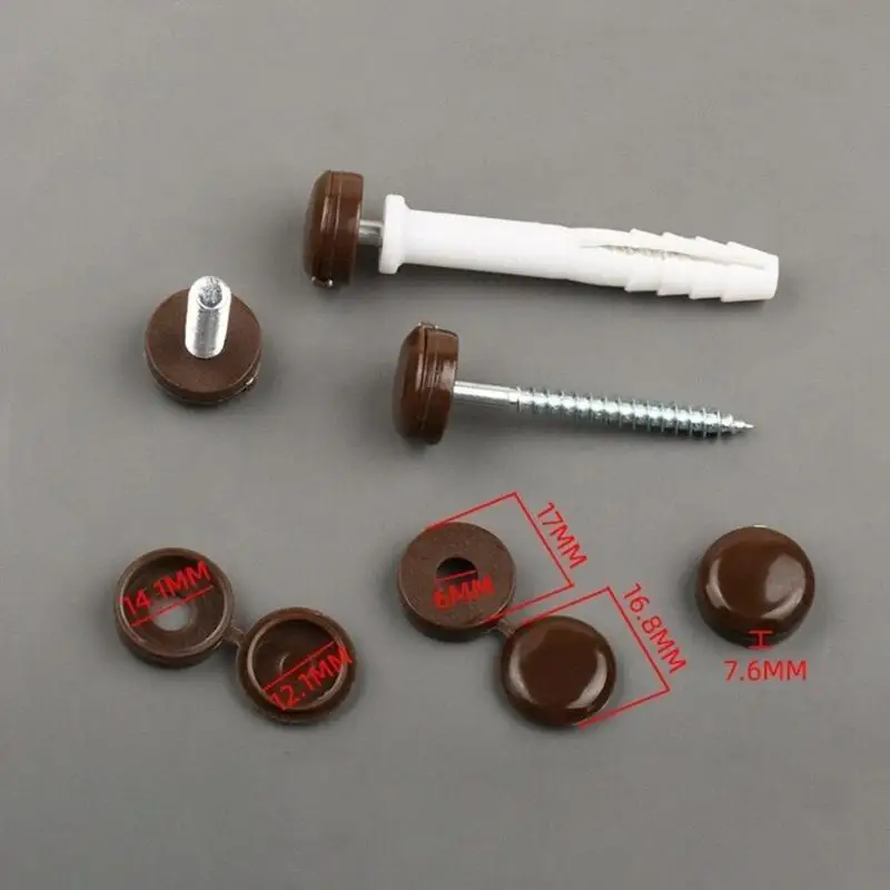 R6FA 36PCS أثاث خزانة الأثاث الزخرفي قابلة للطي غلاف واقية الغطاء الغطاء المسمار لخزانة الأثاث