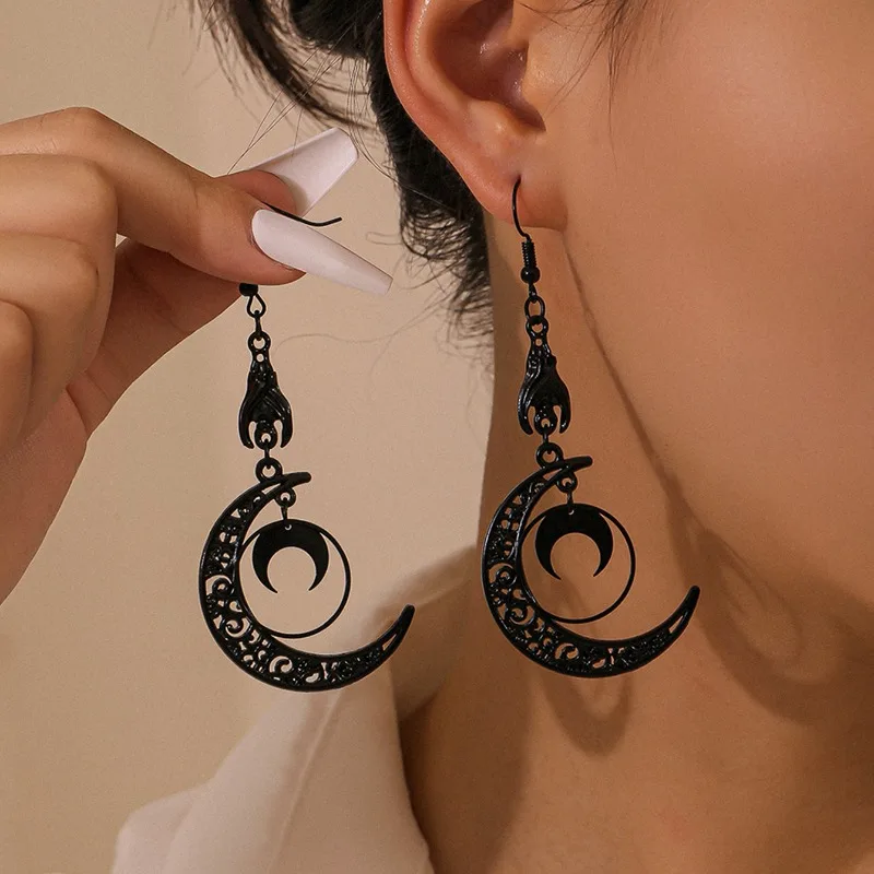

Halloween Dark Bat Gothic Style Earrings Personalized Creative Double Layer Earrings Earrings Female
