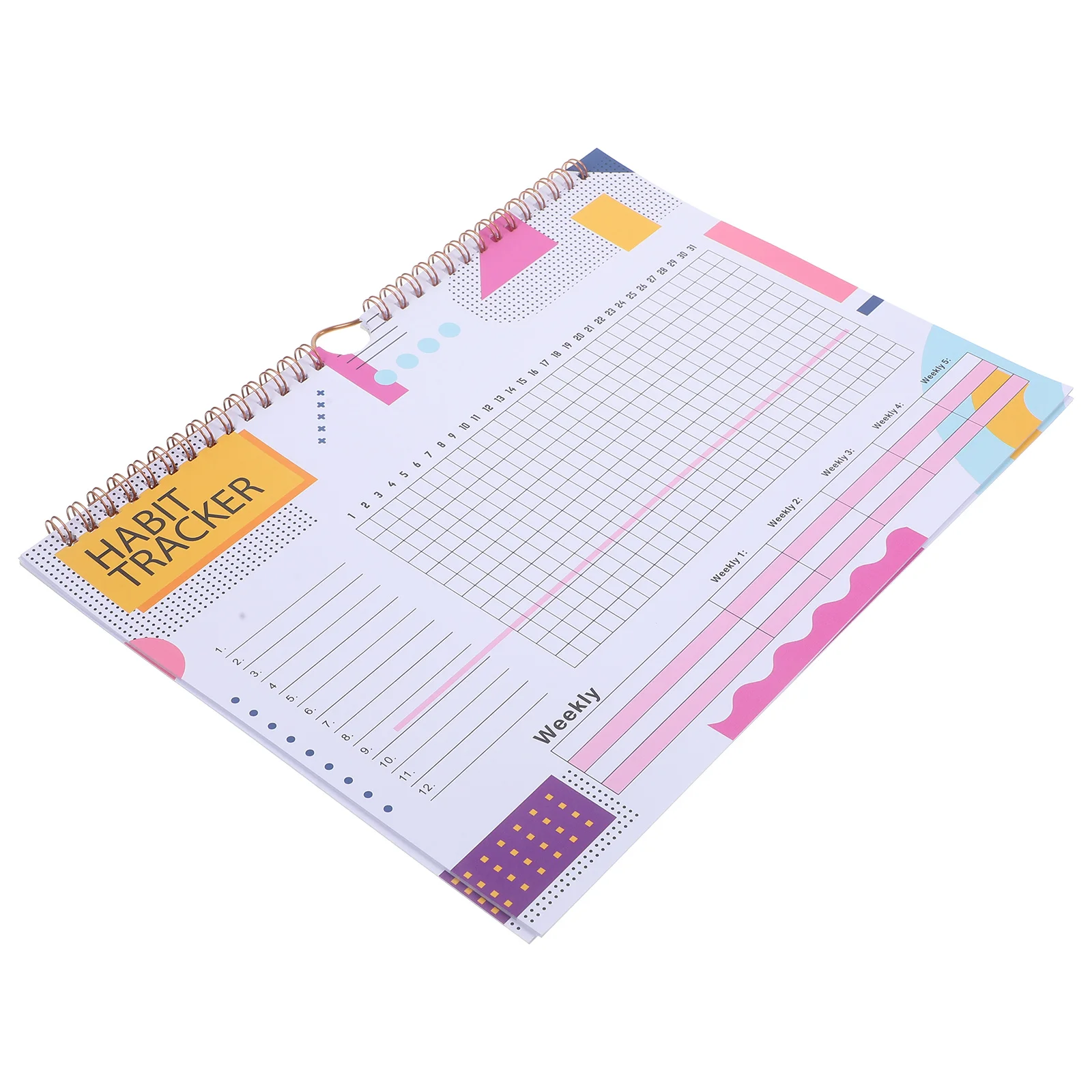 

English Spiral Habit Tracker Planner Monthly Habit Tracker Journal Simple Layout for Students Travelers Office Workers