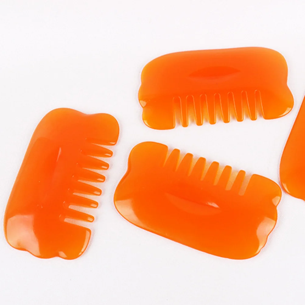 

5Pcs Natural Resin Scraping Comb Head Massager Gua Sha Board Lightweight Portable for Hair Scalp Massage Massaging Board