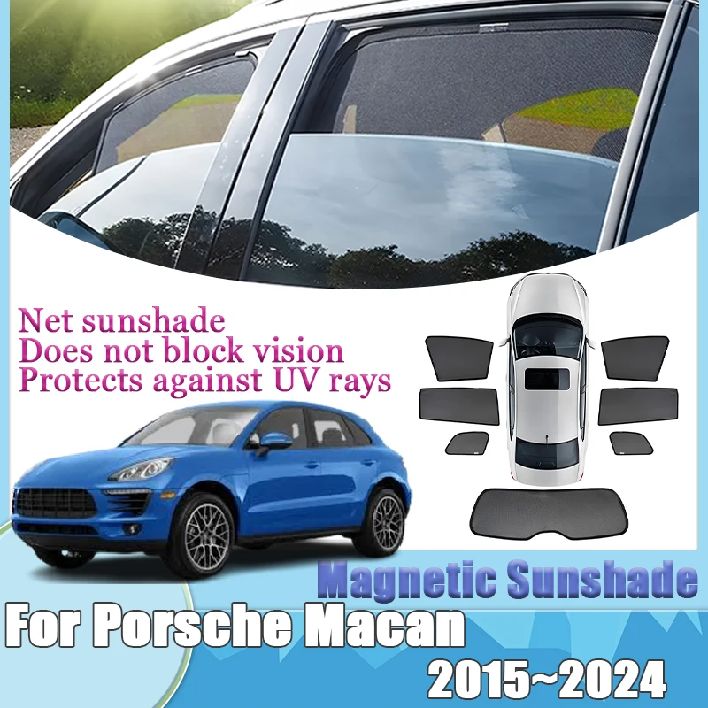 

For Porsche Macan 2015-2024 UV Protection Magnetic Curtain Sunshade Parts Privacy Anti UV Cover Visor Windshield Car Accessories