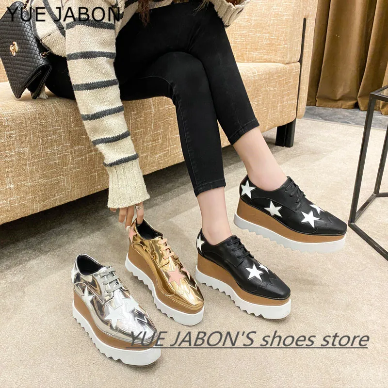 2024 Spring Summer Women Casual Shoes 7cm Platform Comfortable Sneakers Walking Shoes Flat Soles for Women Breathable Black Shoe