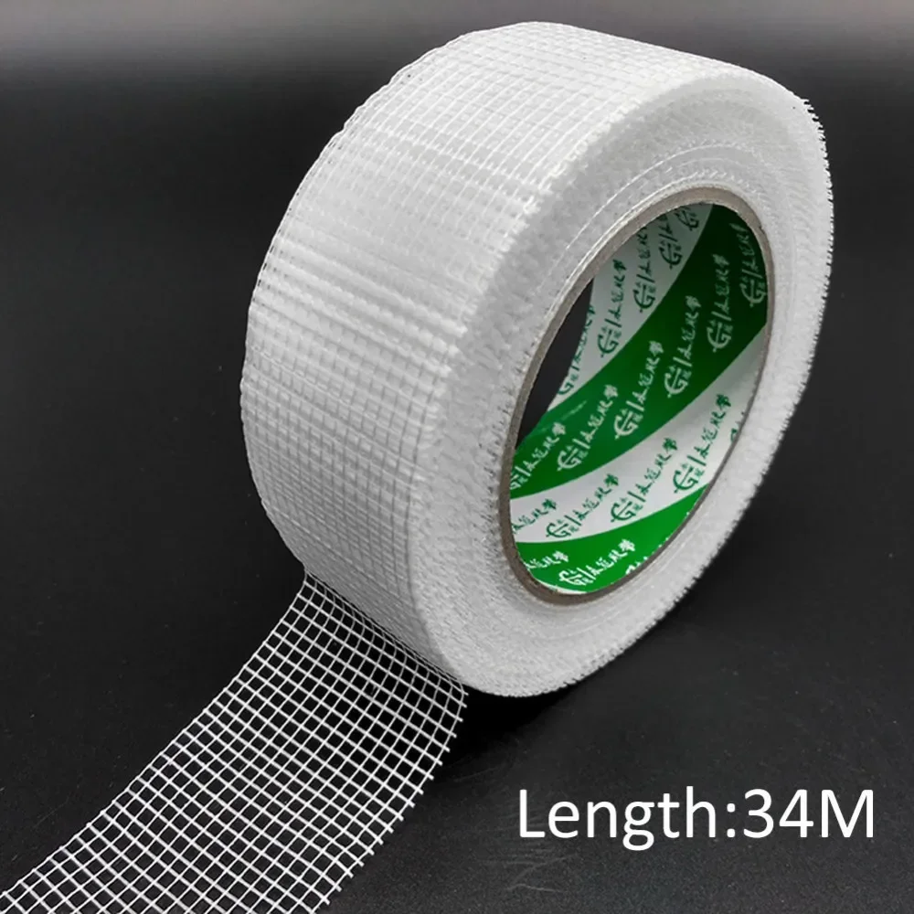 Self-Adhesive Wall Repair Reinforcement Fiber Tape Wall Cracks Decorative Mesh Seam Tape Wall Sticker Size 45mm/90mmx34m