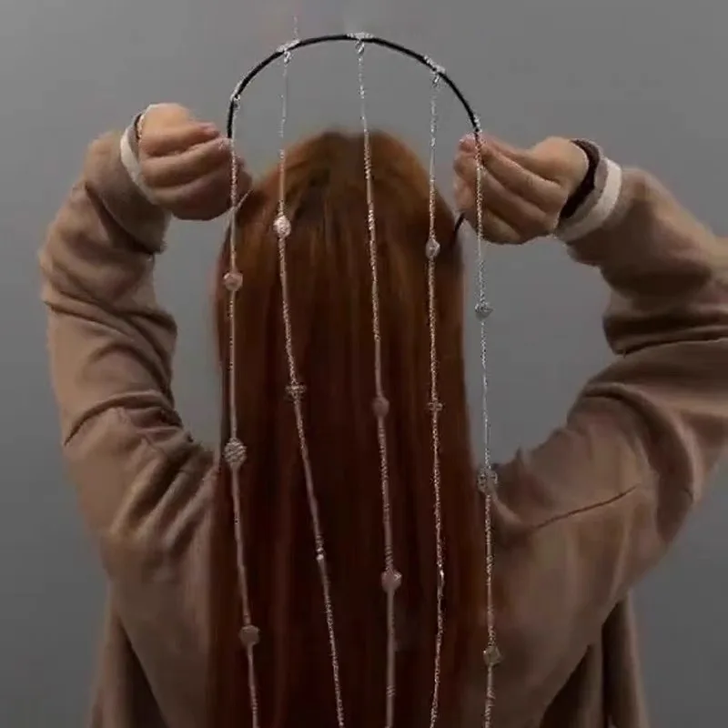 Old Metal Tassel Waterfall Headband Head Chain Niche Premium Hair Accessories