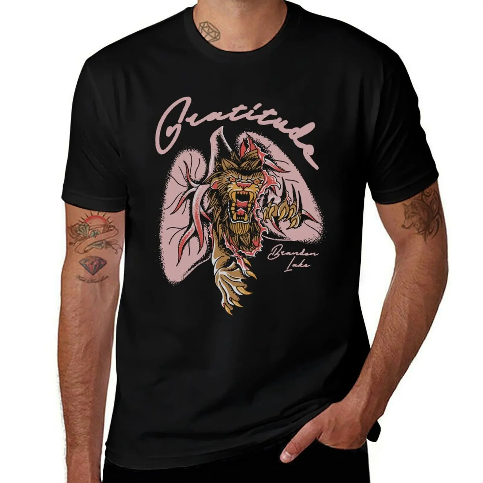 Brandon Lake Merch Gratitude Lion Inside Of Those Lungs T-Shirt baggy shirts cute tops black t shirts for men