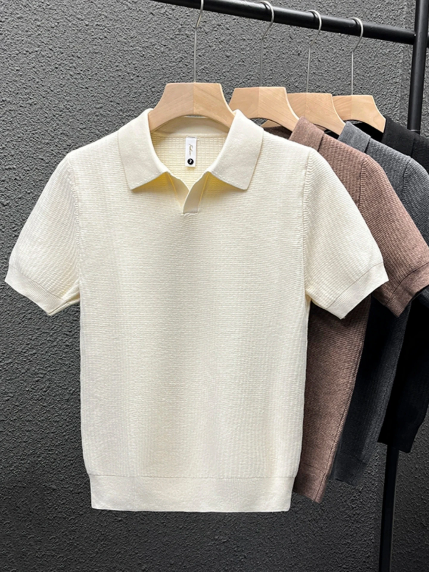 

Корейский легкий роскошный трикотаж ort Sve Irt, мужской модный однотонный свитер с воротником, весна-осень, элитный Fe...