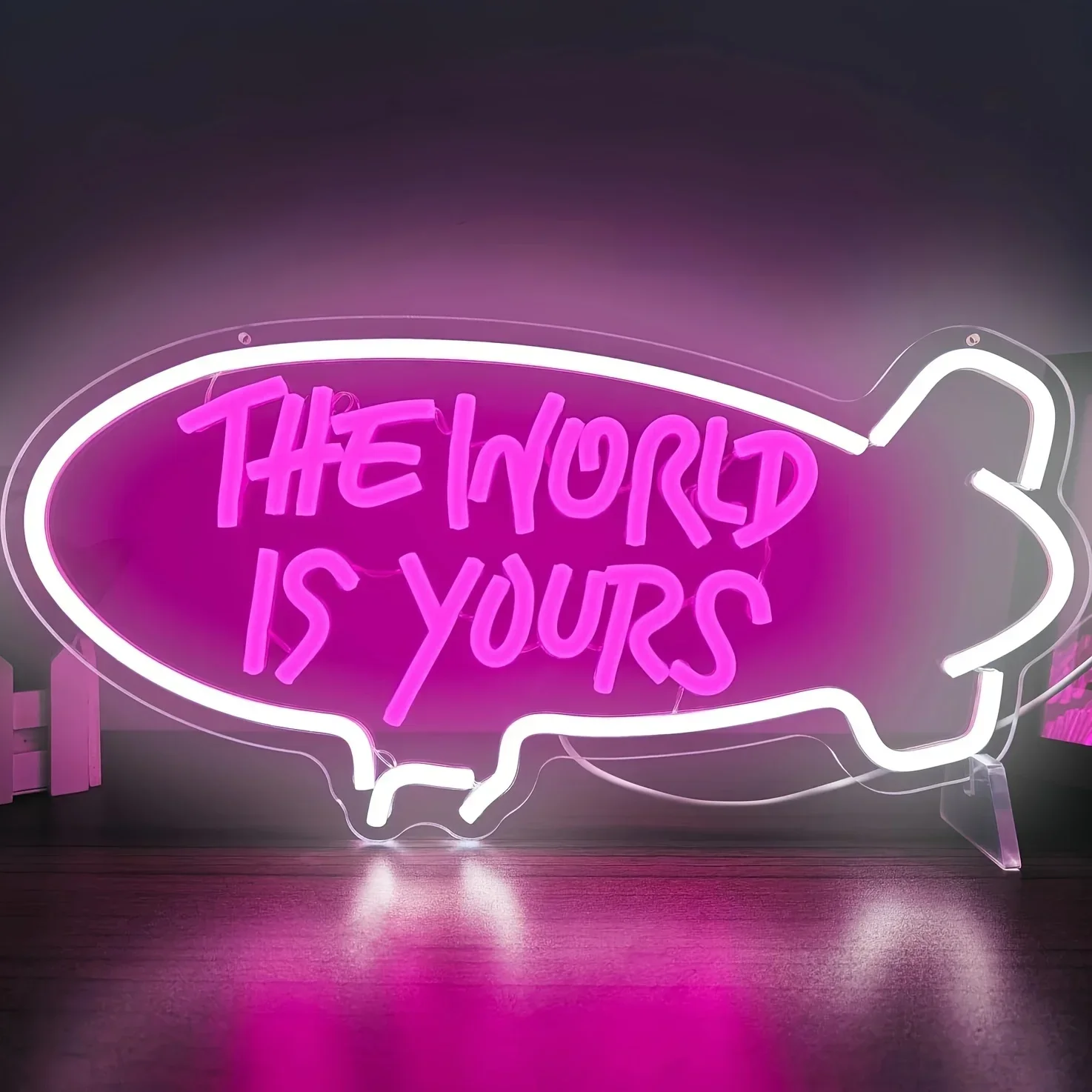 The World is Yours Neon Sign LED Neon Light Sign USB Night Light Home Decor For Living Room Decor Birthday Gift