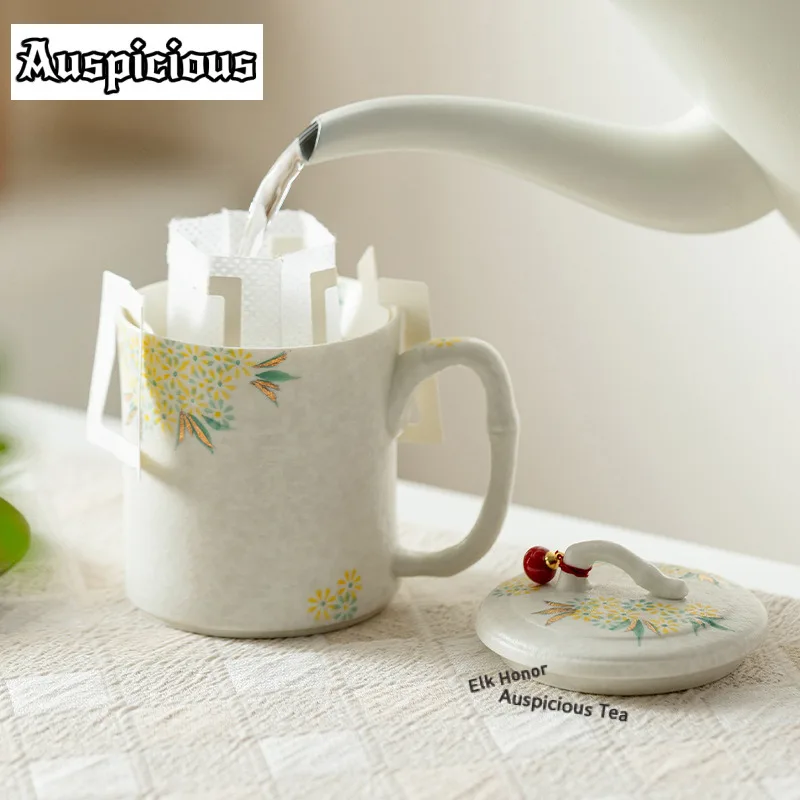 190ml Hand-painted Outline in Gold Rock Ore White Coffee Mug Cappuccino Latte Cup Afternoon Tea Mug Office Water Cup Teaware
