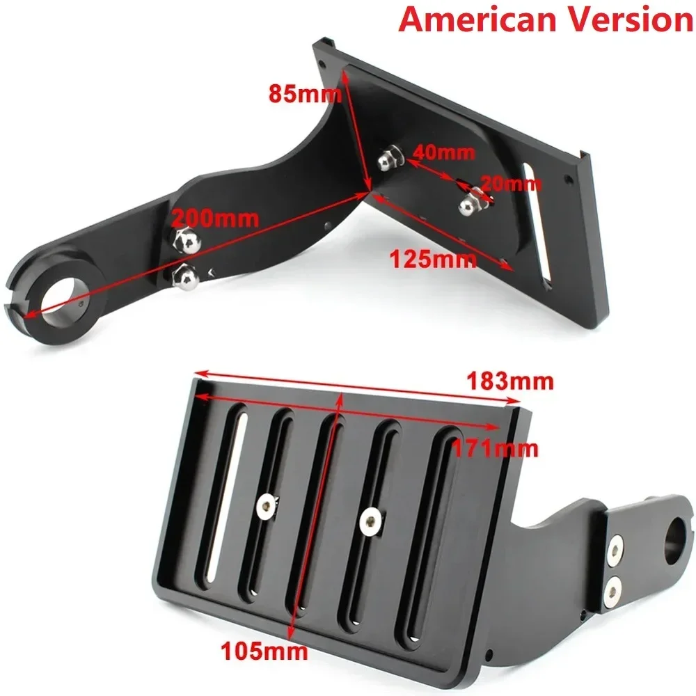 Motorcycle License Plate Bracket Frame Side Mount Holder For Harley Softail Fat Boy Breakout Dyna Street Bob 2018-2023 - view 6