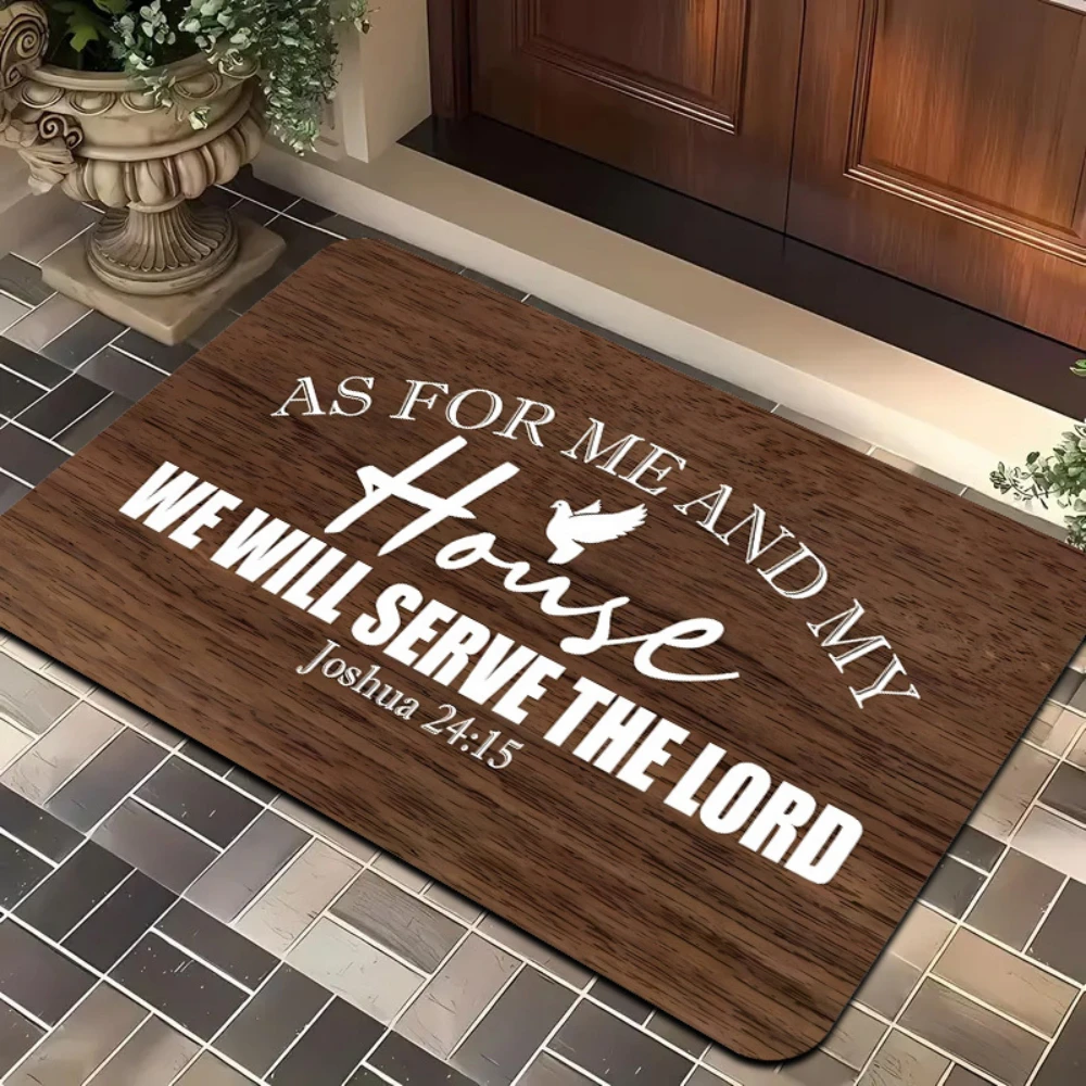 Rustic Wood Grain Outdoor Cabin Theme Print Welcome Doormat Floor Rug Outdoor Porch Patio Hall Entry Space Practical Entry Rug