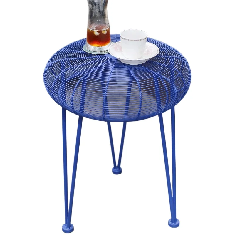 nordic-klein-blue-accent-stool-artistic-metal-side-table-fan-design-sofa-storage-rack-modern-designer-end-tables-for-living-room