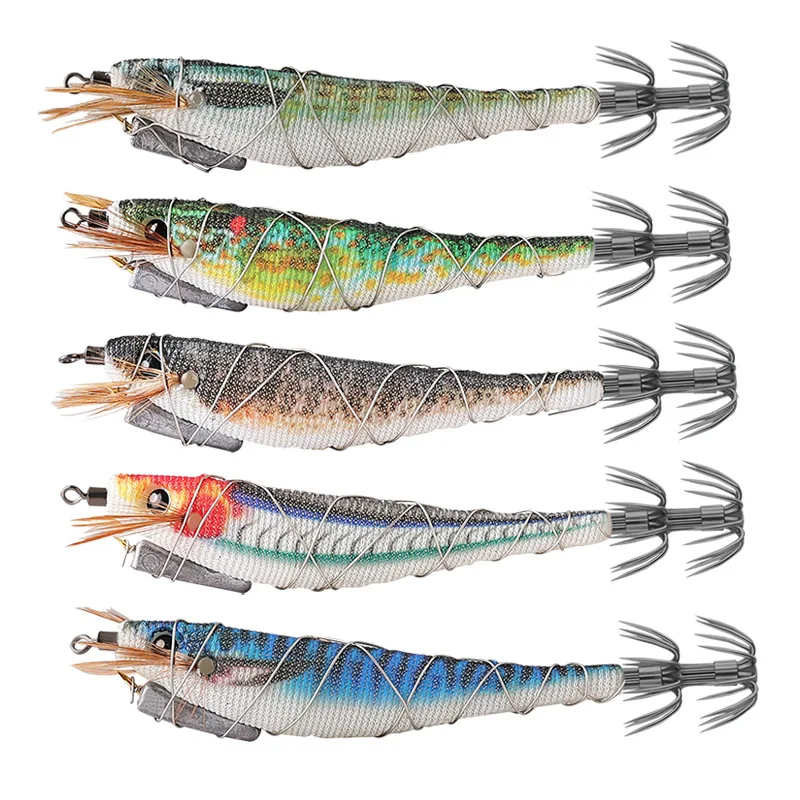 

Искусственная приманка для рыбалки на креветок из дерева, 12 см, 13 г, светящаяся, с крючком для кальмаров, стальной проволокой, для морской рыбалки