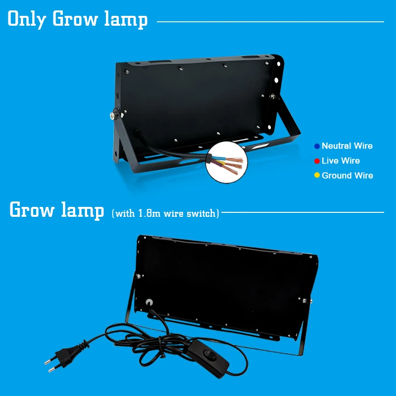 Imagem -04 - Full Spectrum Led Grow Light Holofote Holofote Hidropônico Interior e Exterior Planta de Estufa 220v 50w 100w