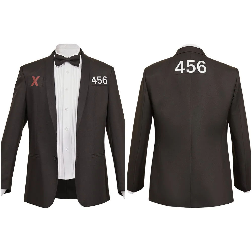 2025 TV Game Of Teuthida Seong Gi-hun No.001 456 Clothes Vest Aecoration Outfits Suits Halloween Party Disguise Roleplay Costume