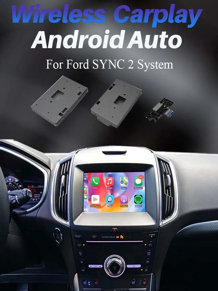 Moduł interfejsu bezprzewodowego CarPlay BONROAD do Forda Edge, Taurus, F-150, Explorer, Escape 2013-2016, Android Auto, Mirror Link Box — 2